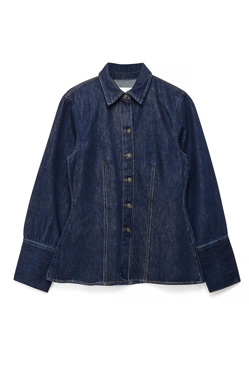 Marked Waist Denim Shirt