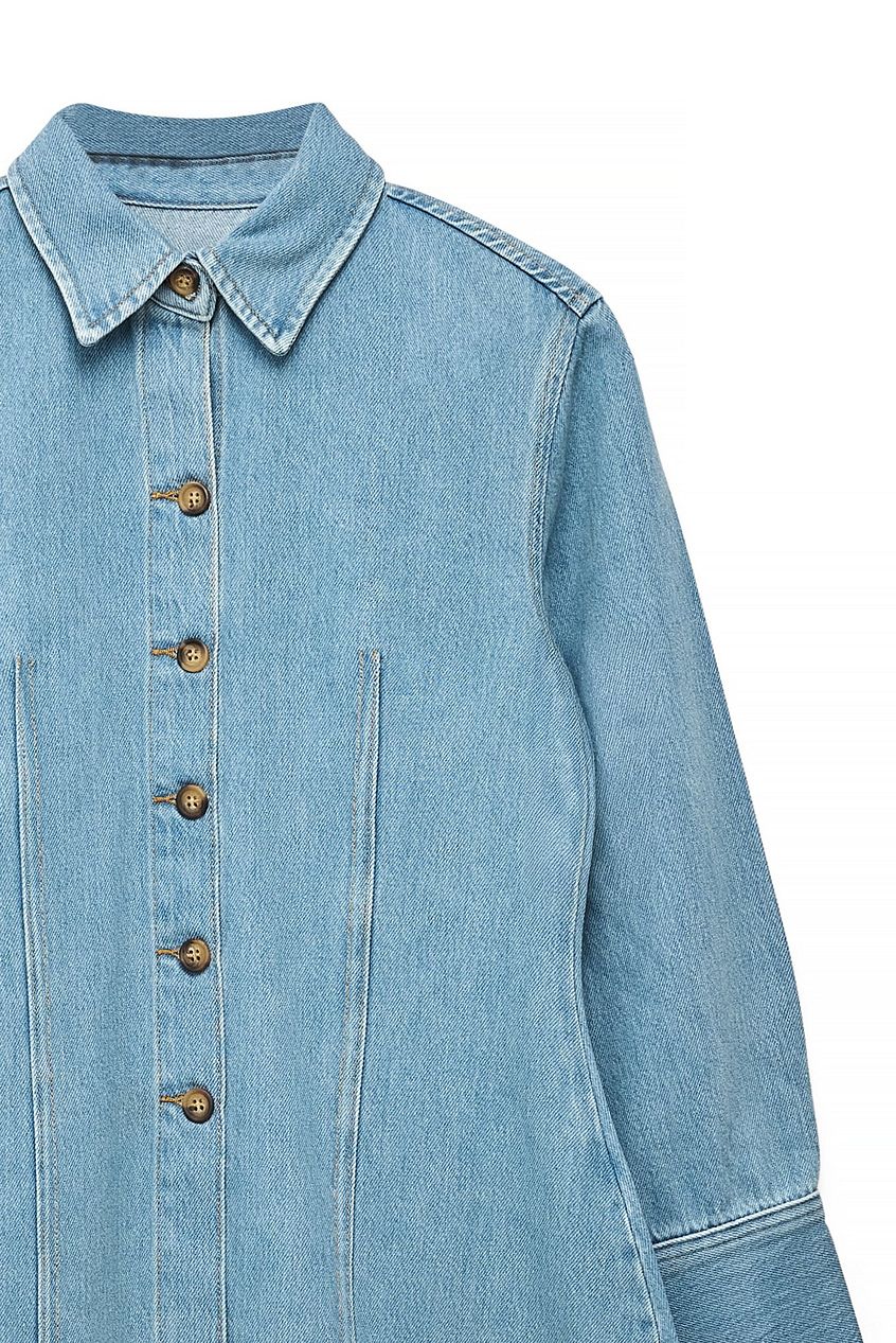 Marked Waist Denim Shirt