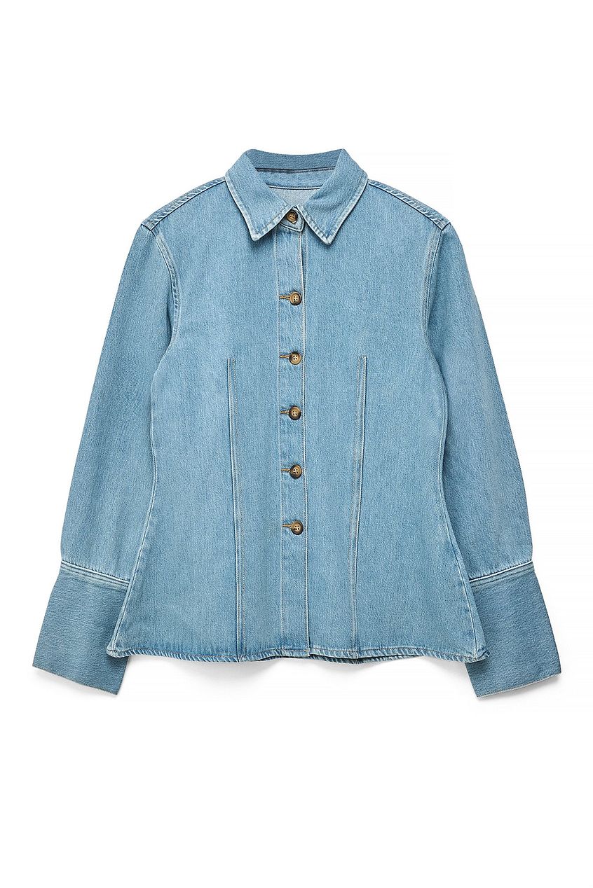 Marked Waist Denim Shirt