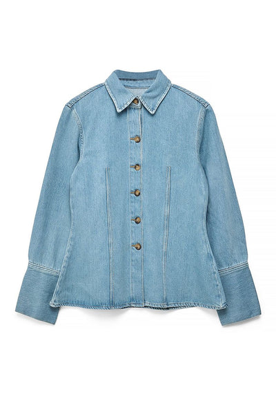 Marked Waist Denim Shirt