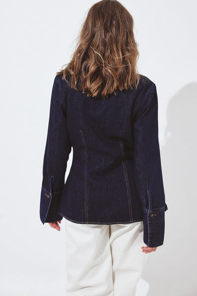 Marked Waist Denim Shirt