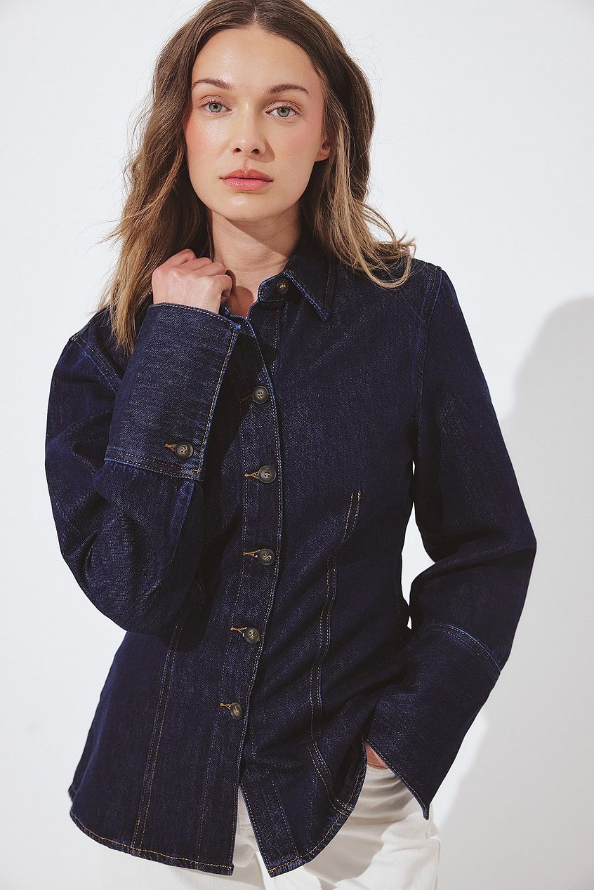 Marked Waist Denim Shirt