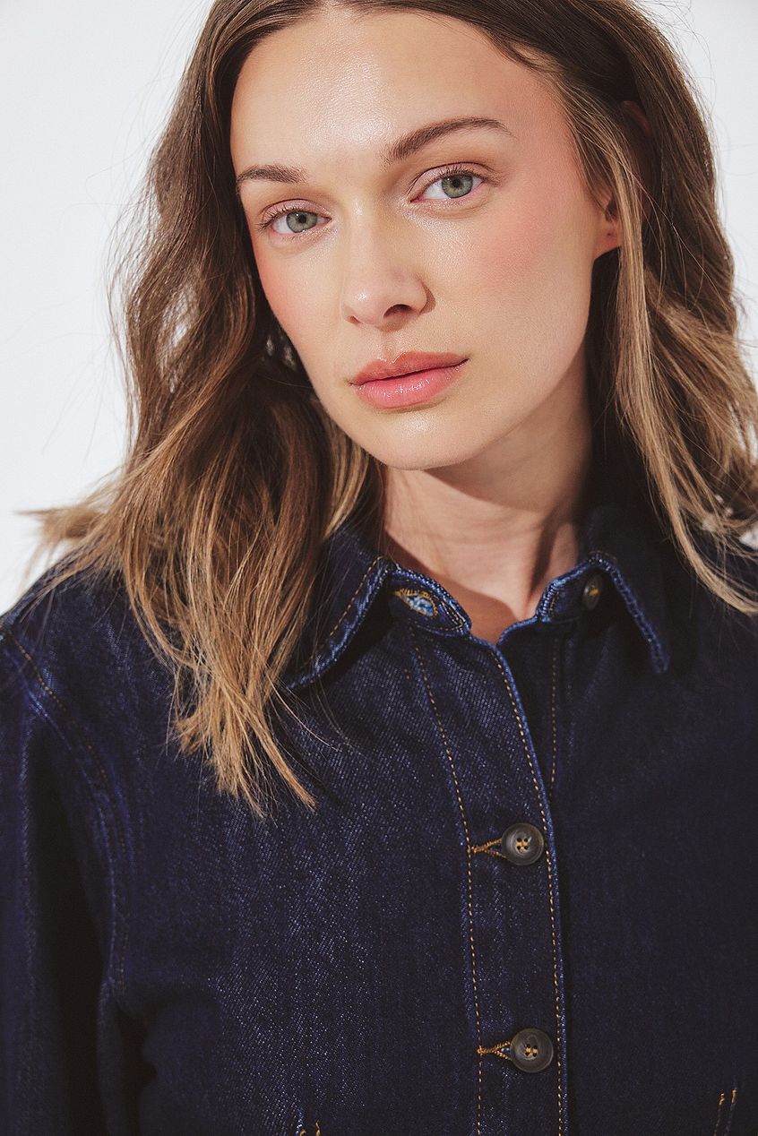 Marked Waist Denim Shirt