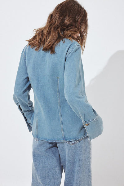 Marked Waist Denim Shirt
