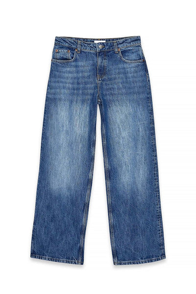 Mid Waist Loose Straight Denim