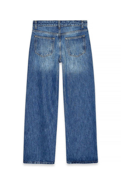 Mid Waist Loose Straight Denim