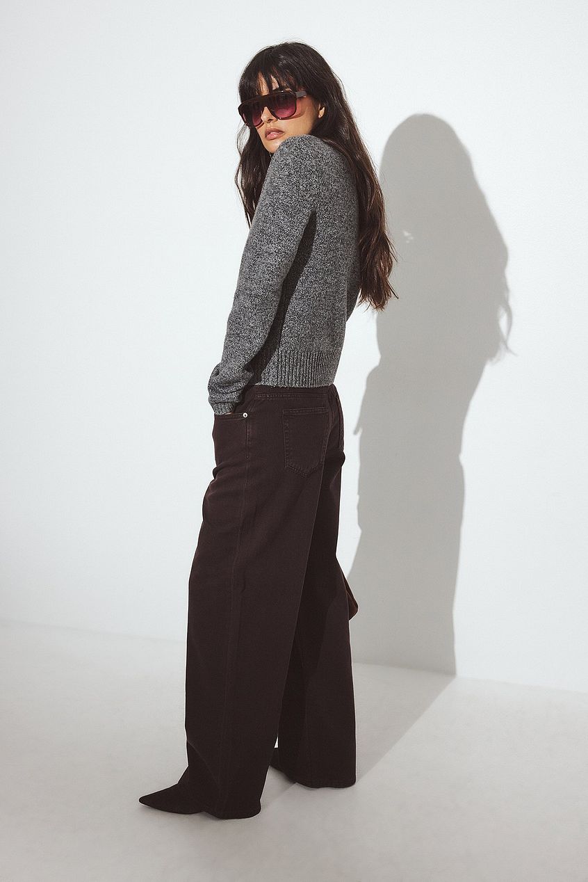 Mid Waist Loose Straight Denim