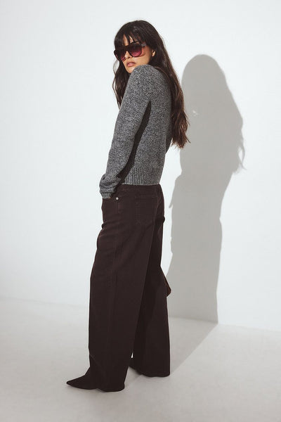 Mid Waist Loose Straight Denim