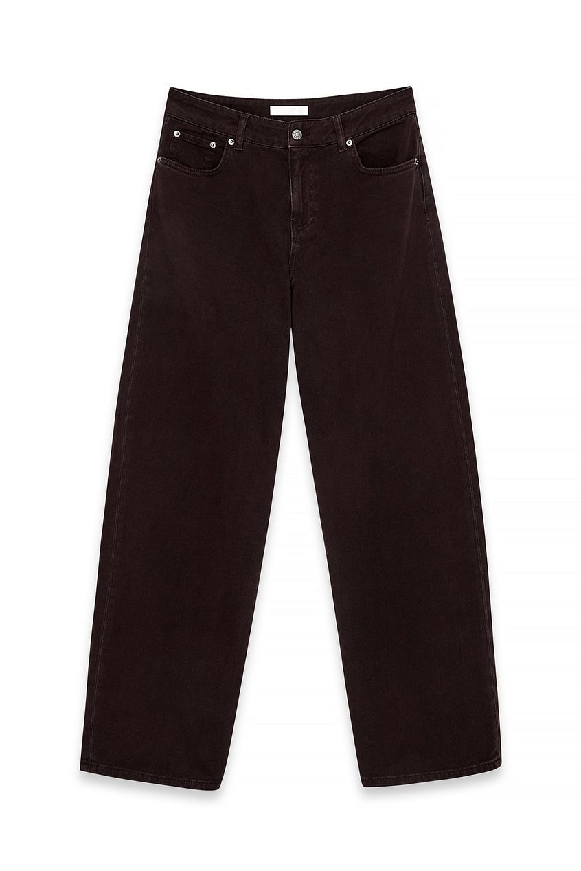 Mid Waist Loose Straight Denim