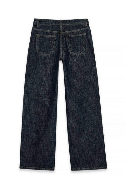 Mid Waist Loose Straight Denim