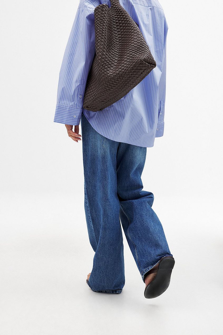 Mid Waist Loose Straight Denim