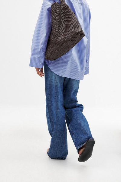 Mid Waist Loose Straight Denim