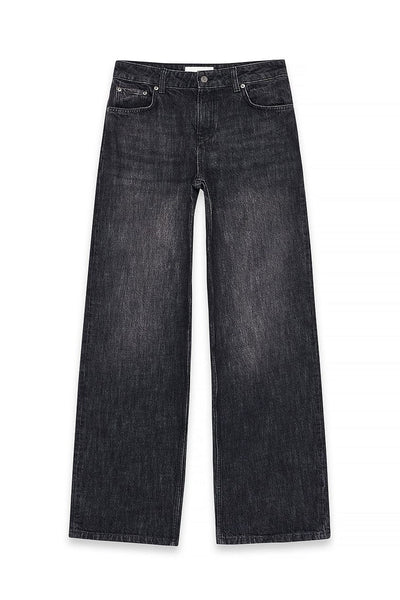 Mid Waist Loose Straight Denim