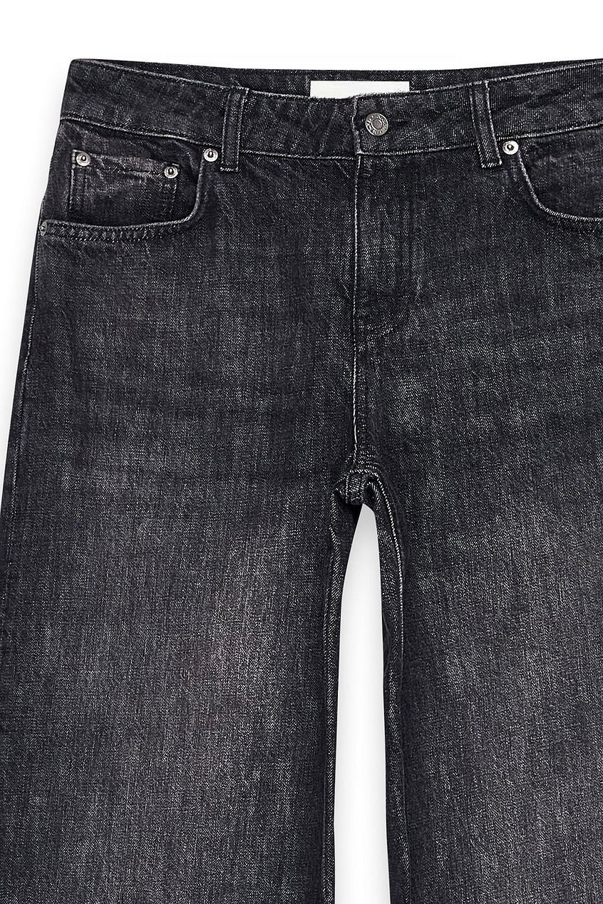 Mid Waist Loose Straight Denim