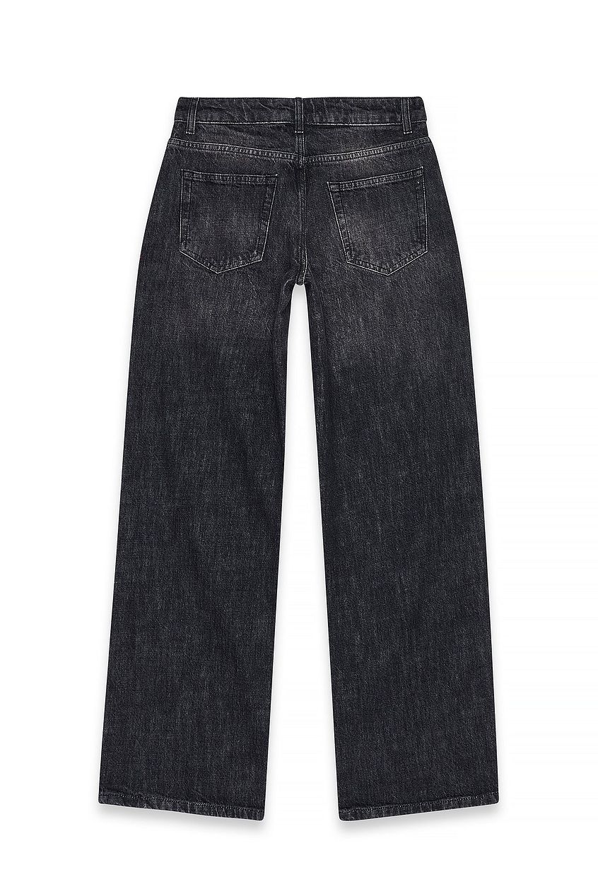 Mid Waist Loose Straight Denim