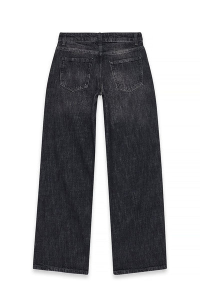Mid Waist Loose Straight Denim