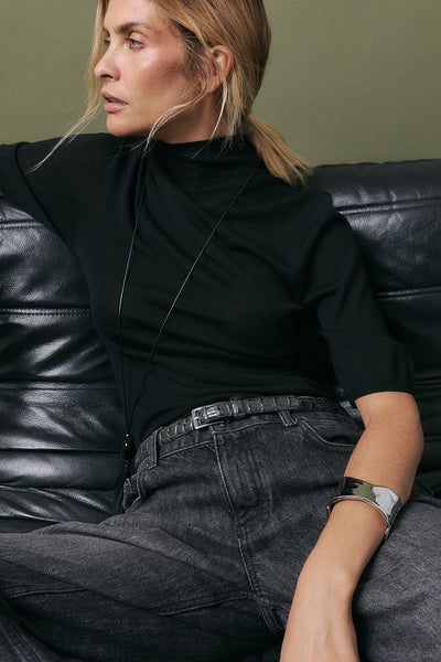 Mid Waist Loose Straight Denim