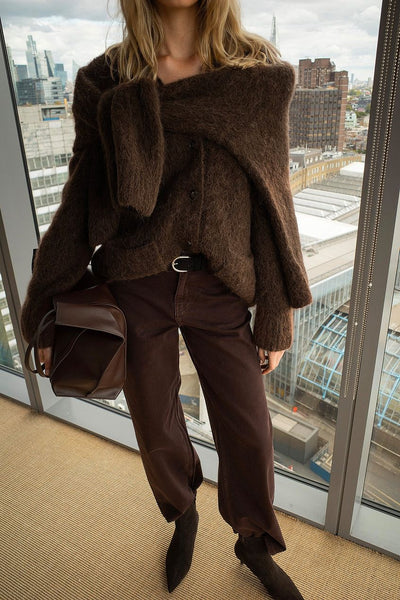 Mid Waist Loose Straight Denim