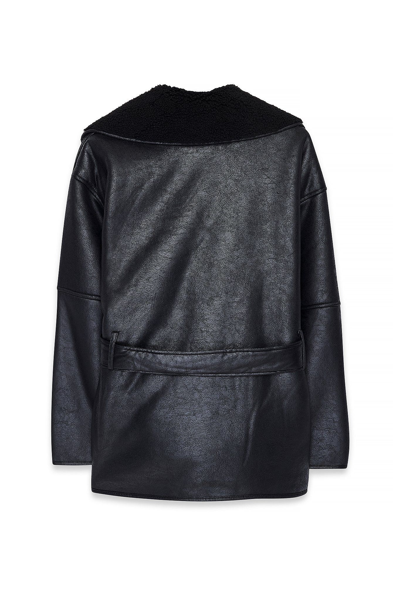 Oversized Belted Shearling Jacket