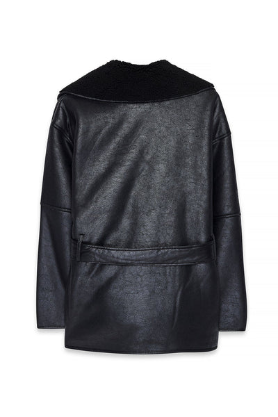 Oversized Belted Shearling Jacket
