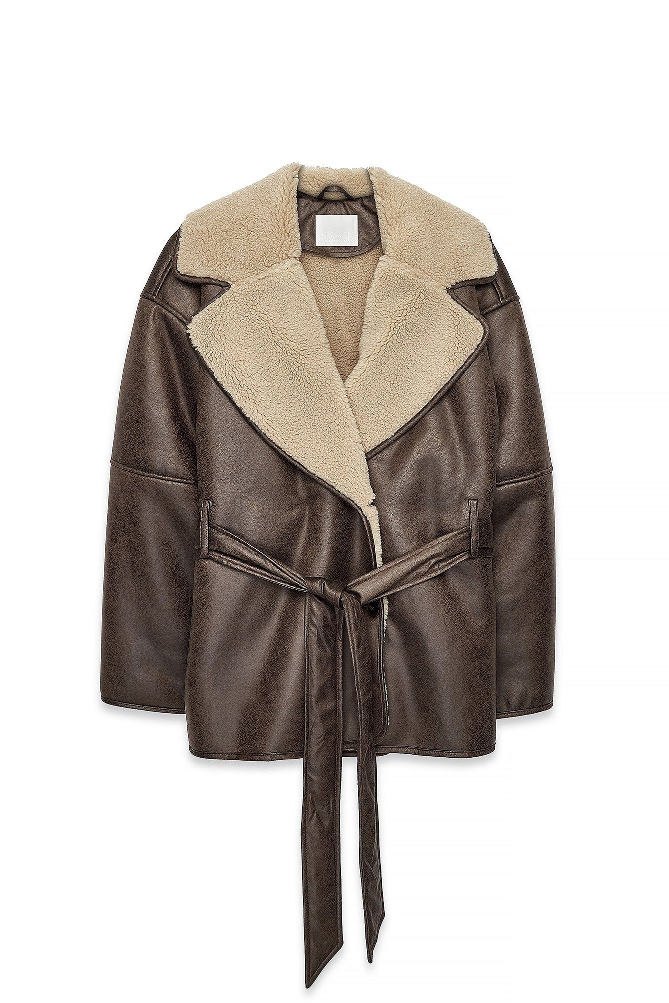 Oversized Belted Shearling Jacket