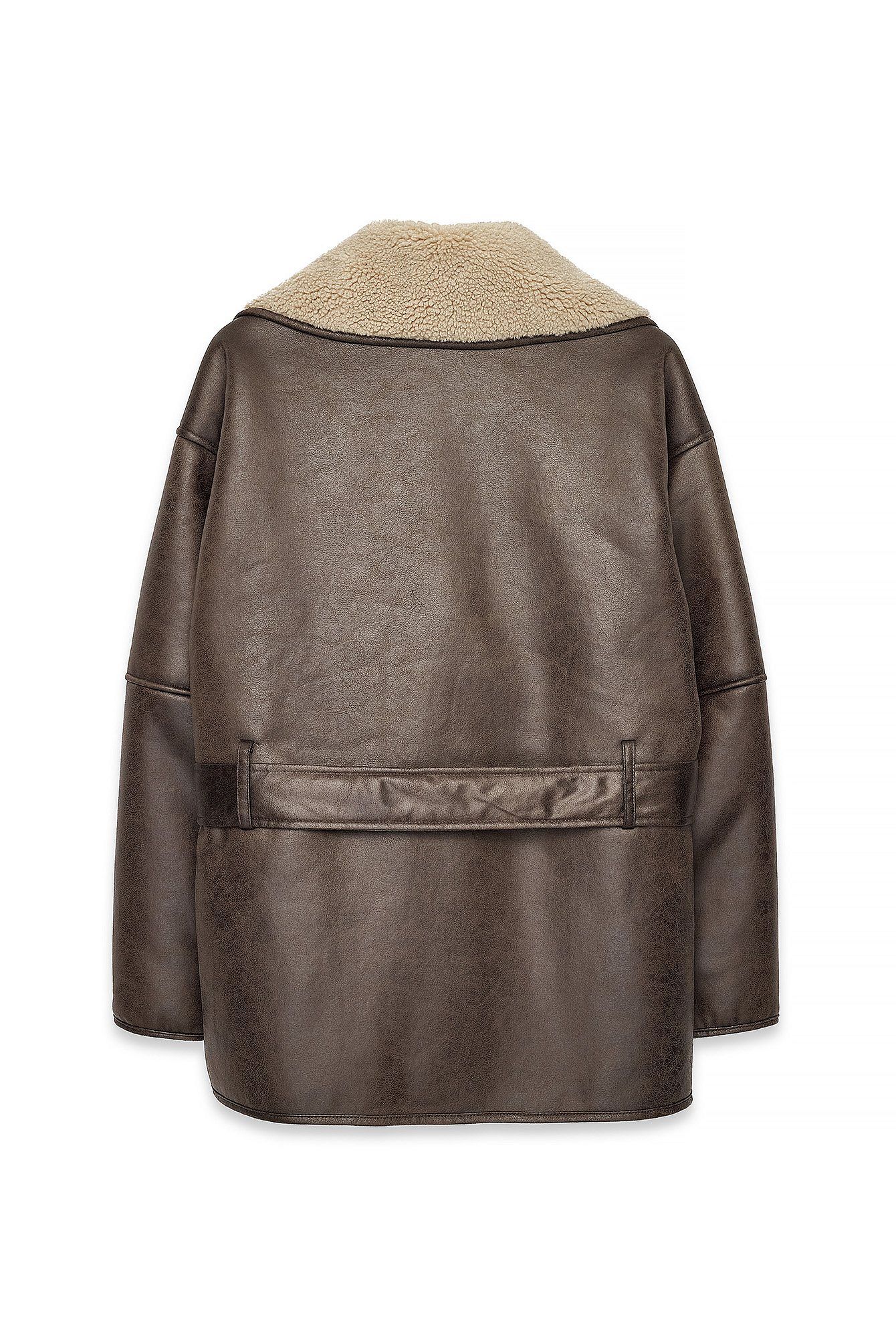 Oversized Belted Shearling Jacket