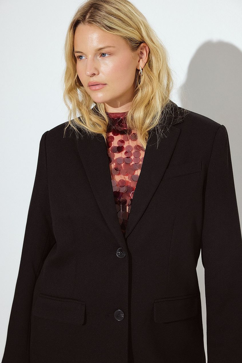 Oversized Twill Blazer