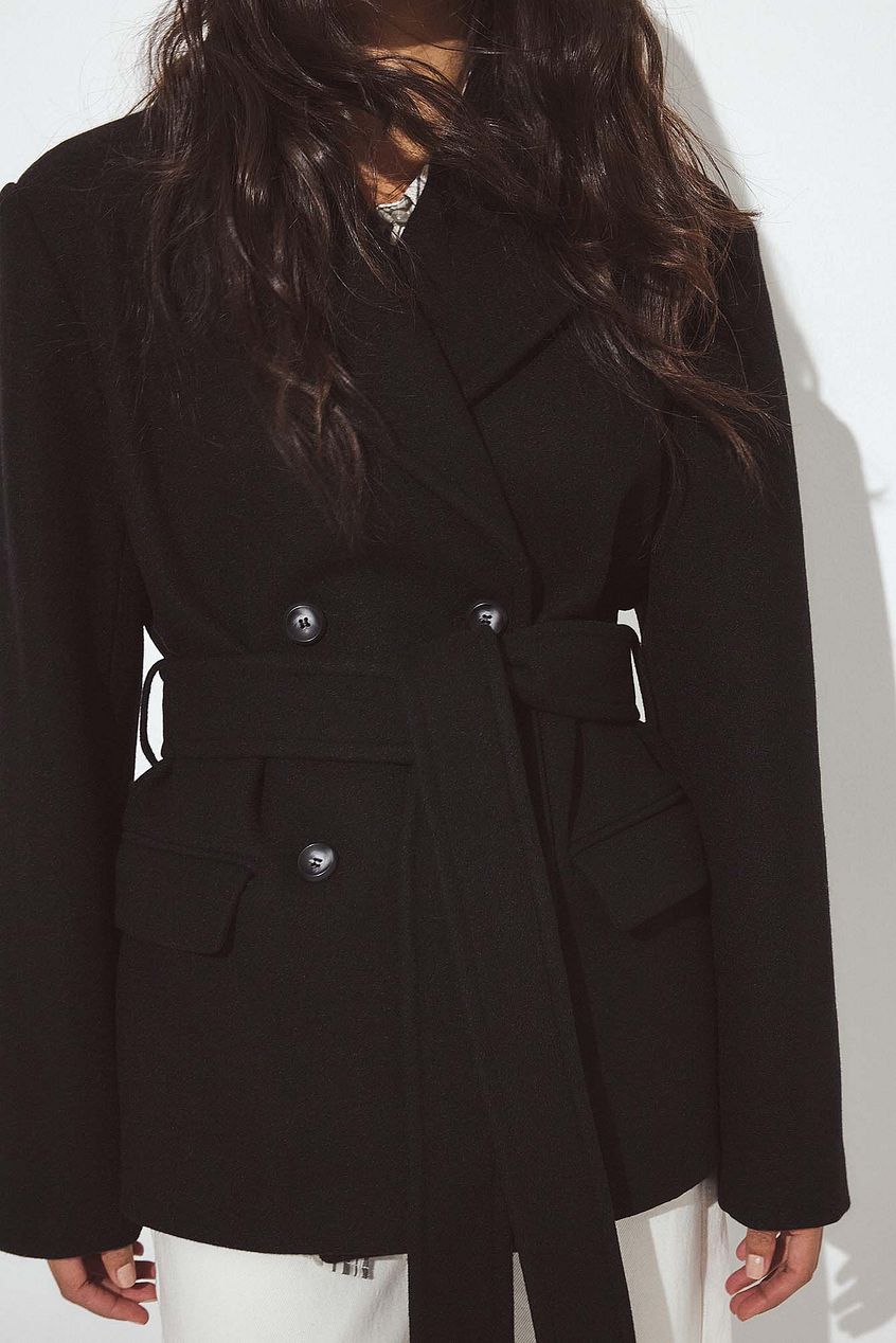 Oversized Wool Blend Short Coat