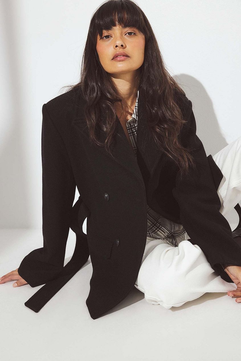 Oversized Wool Blend Short Coat