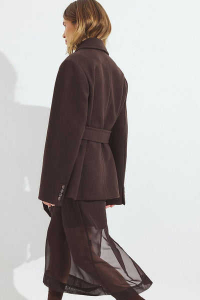 Oversized Wool Blend Short Coat