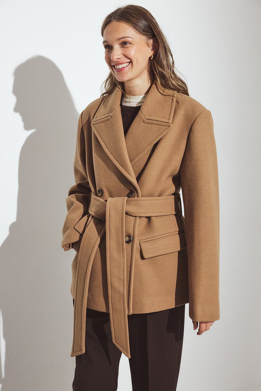 Oversized Wool Blend Short Coat