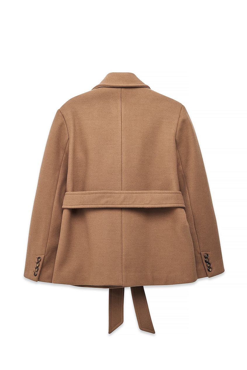 Oversized Wool Blend Short Coat