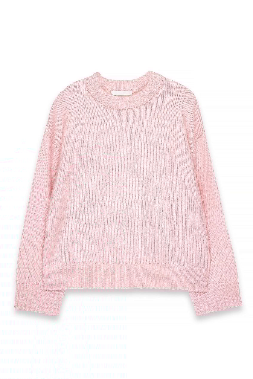 Round Neck Wool Blend Knitted Sweater