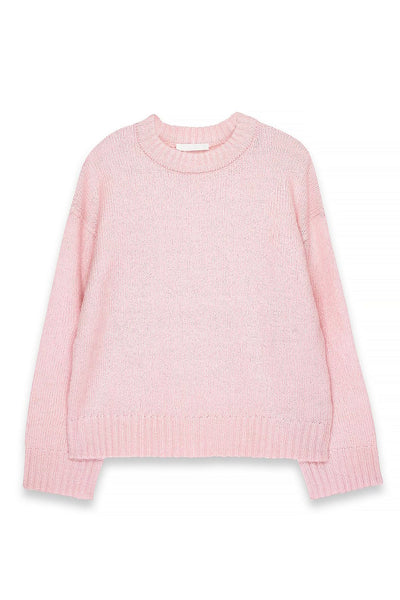 Round Neck Wool Blend Knitted Sweater