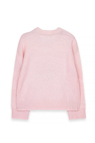 Round Neck Wool Blend Knitted Sweater