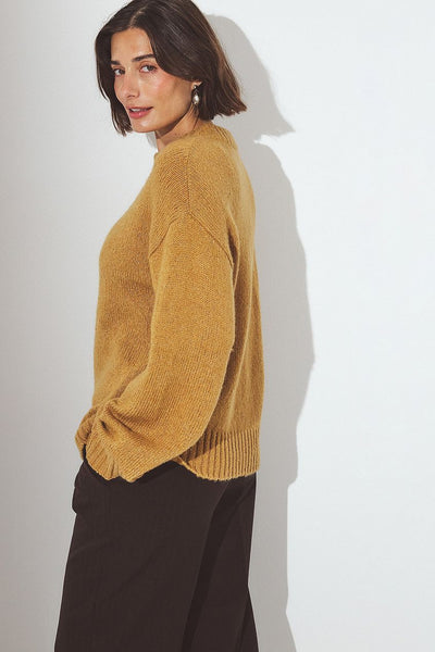 Round Neck Wool Blend Knitted Sweater