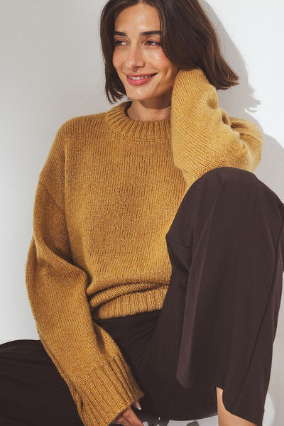Round Neck Wool Blend Knitted Sweater