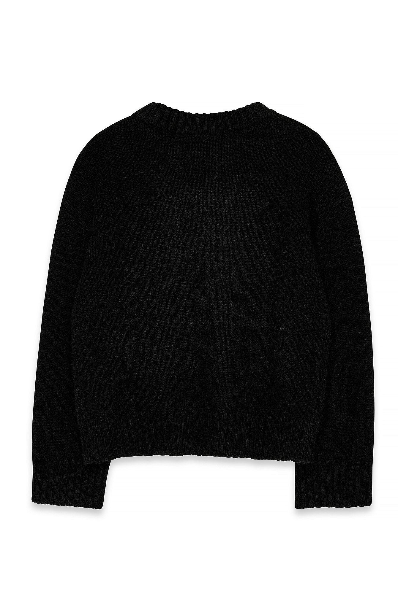 Round Neck Wool Blend Knitted Sweater