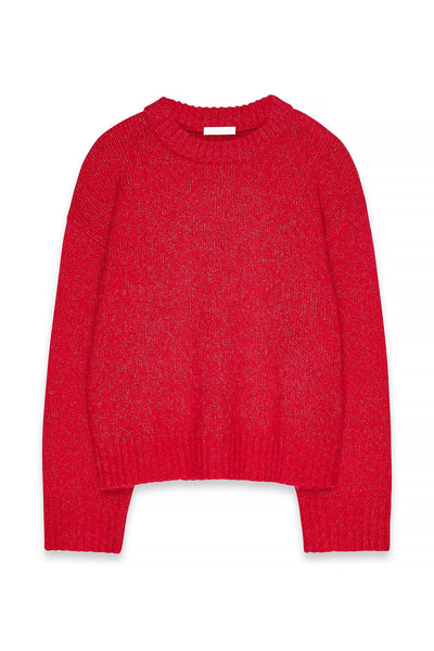 Round Neck Wool Blend Knitted Sweater