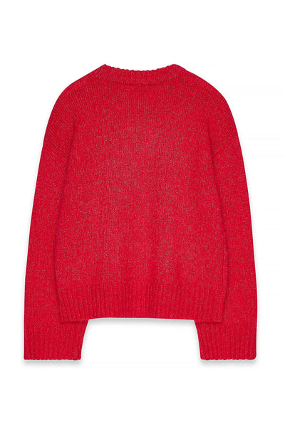 Round Neck Wool Blend Knitted Sweater