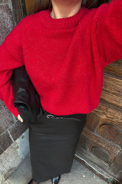 Round Neck Wool Blend Knitted Sweater