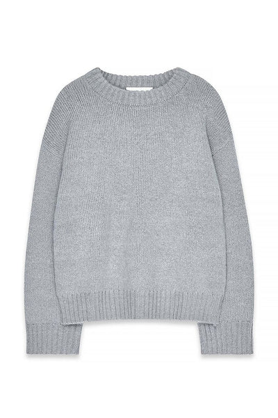 Round Neck Wool Blend Knitted Sweater