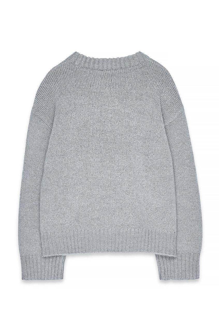 Round Neck Wool Blend Knitted Sweater