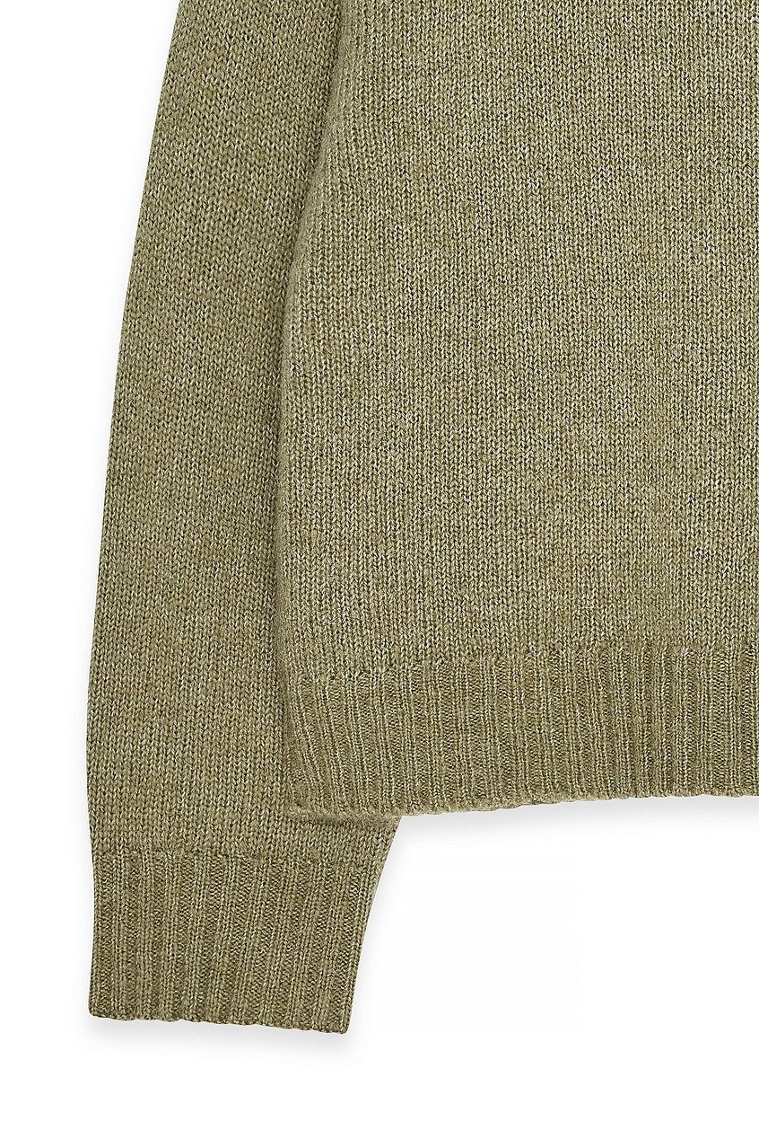 Round Neck Wool Blend Knitted Sweater