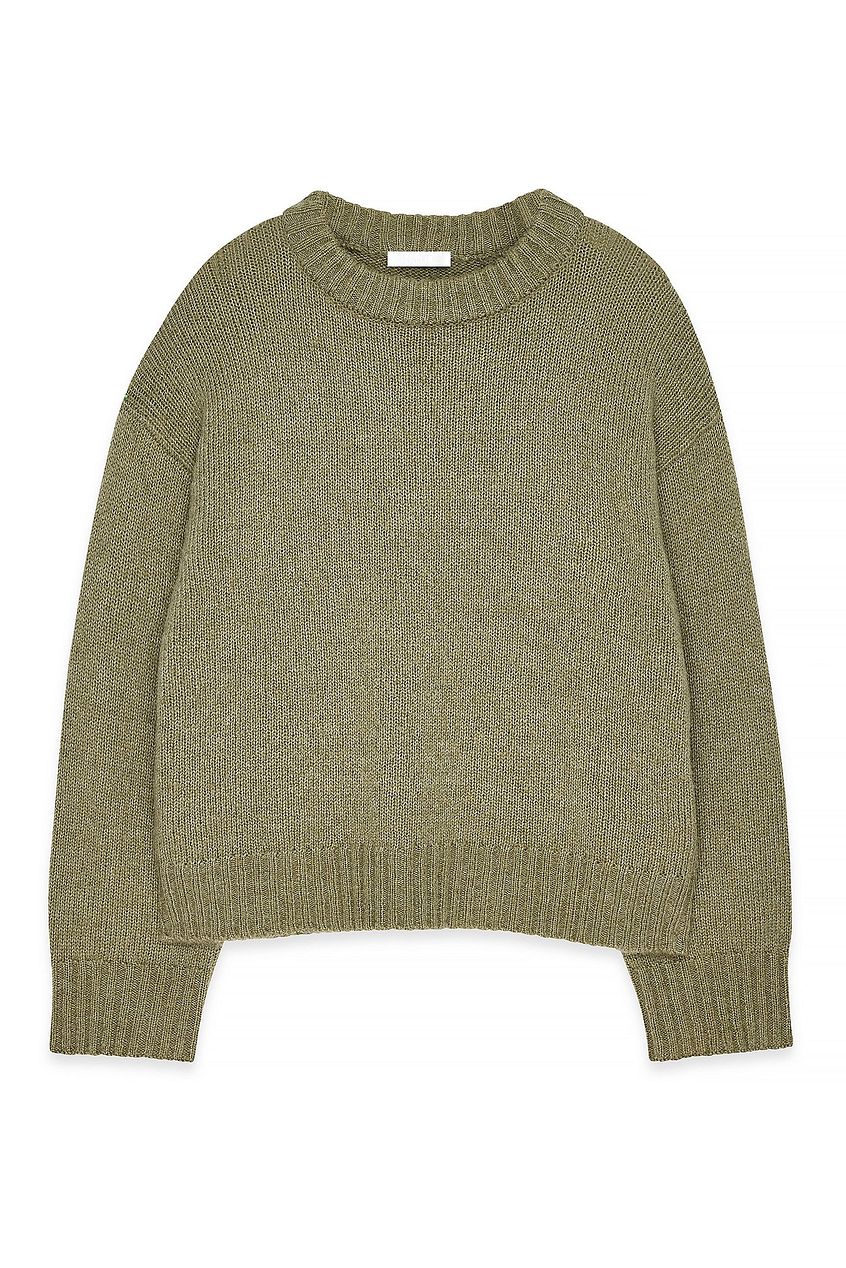 Round Neck Wool Blend Knitted Sweater