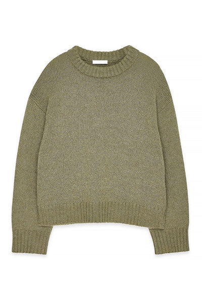 Round Neck Wool Blend Knitted Sweater