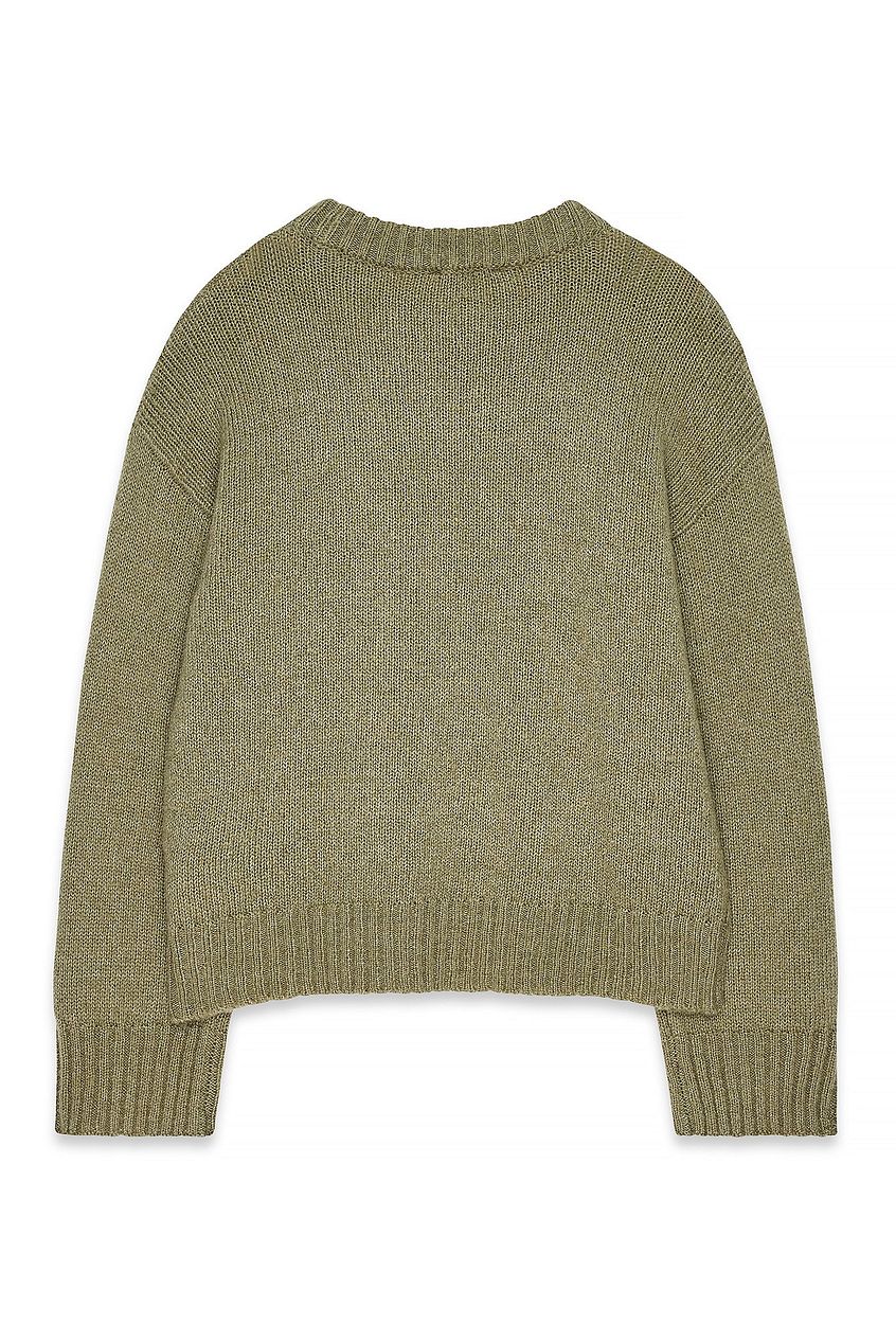 Round Neck Wool Blend Knitted Sweater