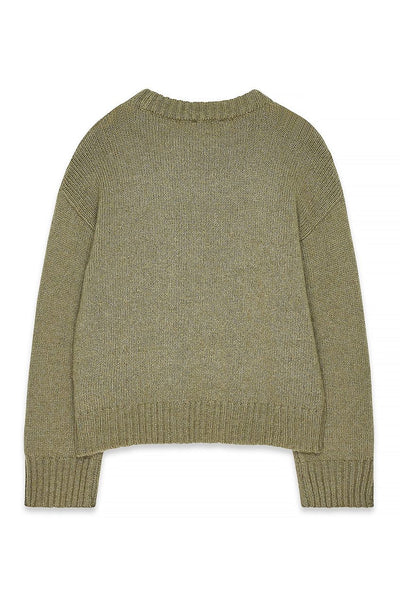 Round Neck Wool Blend Knitted Sweater