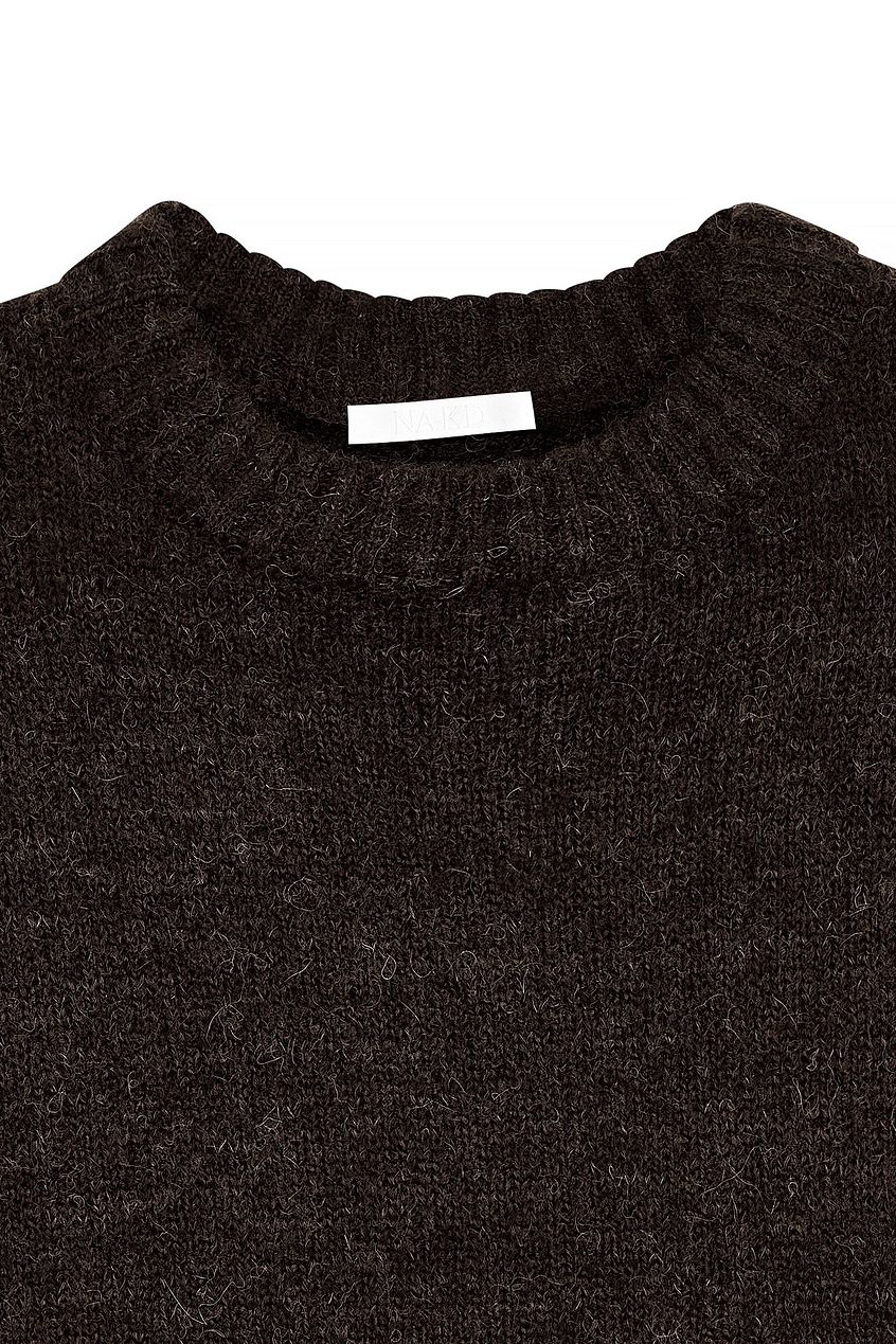 Round Neck Wool Blend Knitted Sweater