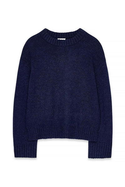 Round Neck Wool Blend Knitted Sweater